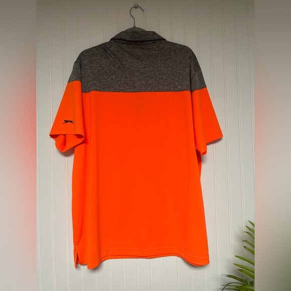 Slazenger Golf Orange Gray Performance Polo Shirt Mens XXL - Picture 3 of 8